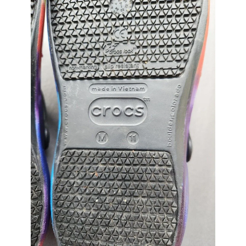 Crocs Bistro Clogs Mens 11 Tie Dye Groovy Non Slip Pride Work  Shoe Restaurant